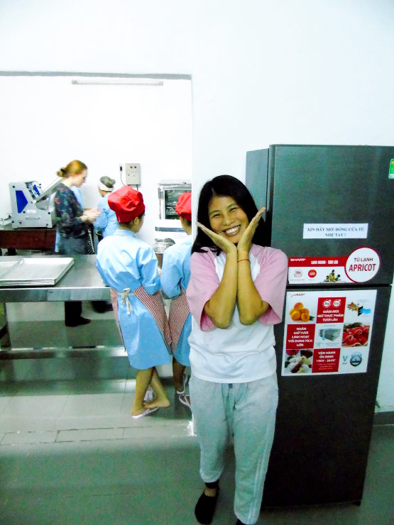 Phoung Anh, once a girl of the Shelter but now a student living in the Halls of Residence at Saïgon University