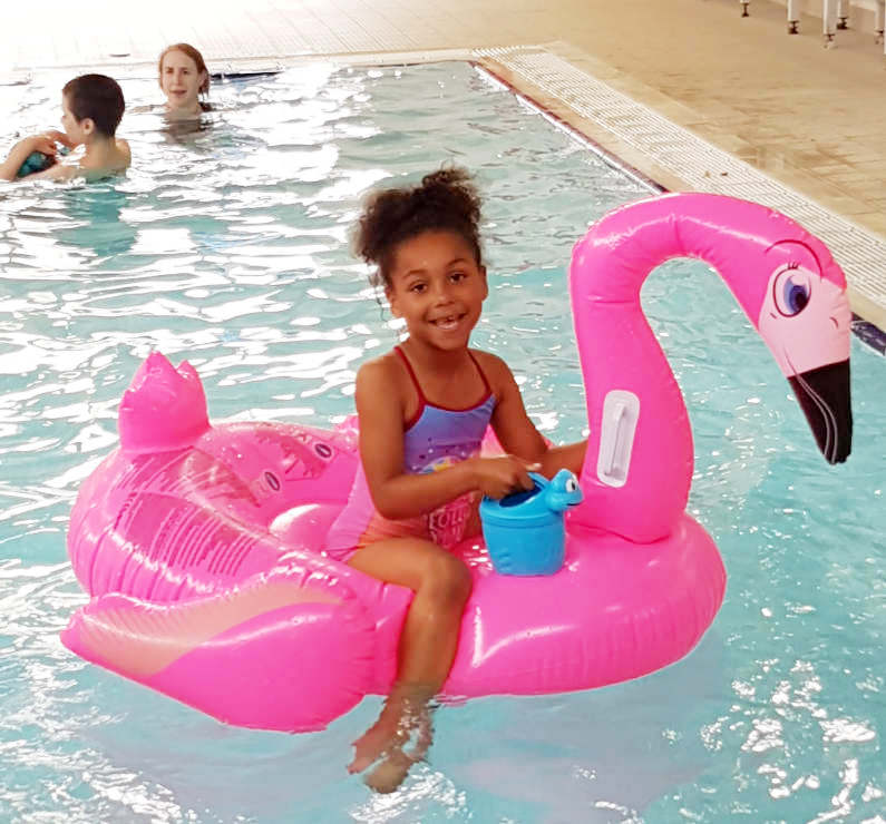 Floating On A Pink Flamingo